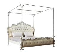 XXYLC Support De Moustiquaire en Acier Inoxydable, Cadre De Filet De Lit à Baldaquin Poteaux De Baldaquin De Lit d'angle, Facile à Installer, pour Lit Simple Double(Size:1.0X2.0M)