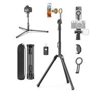 XXZU 187cm Magnétique Trépied Appareil Photo et Telephone avec Télécommande | Trepied avec Support Magnétique, Aluminium Trepied Smartphone Portable, Pied de Voyage pour Smartphone/Caméra/Webcam