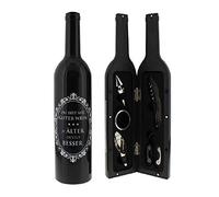 xy Coffret cadeau bouteille de vin avec accessoires pour le vin, tire-bouchon, bec verseur, coupe-capsule, cadeau d'anniversaire, vous êtes comme un bon vin - Plus il est âgé, mieux c'est.