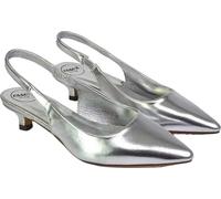 XY London - Damen Sandals "Avalone", Sling Back, Kitten Heel XY130 (42 EU) (Silber metallic)
