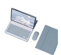 XYAL Comprimés Etuis, Clavier Amovible Standard/rétroéclairé, étui de Protection à Rabat en Cuir Compatible avec Redmi Pad SE 11 Pouces(Misty Blue+Keyboard+Mouse)