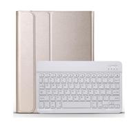 XYAL Comprimés Etuis, Étui Clavier Amovible en Cuir PU avec Support for Tablette Xiaomi Pad 5/5 Pro 2021(Gold+White)