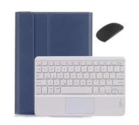 XYAL Comprimés Etuis, Étui Clavier Amovible en Cuir PU avec Support for Tablette Xiaomi Pad 5/5 Pro 2021(Blue+White+Mouse)