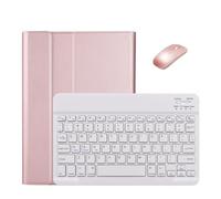 XYAL Comprimés Etuis, Étui Clavier Amovible en Cuir PU avec Support for Tablette Xiaomi Pad 5/5 Pro 2021(Rose Gold+White+Mouse)