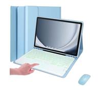 XYAL Comprimés Etuis, Étui de Protection à Rabat en Cuir avec Clavier rétroéclairé Amovible, Compatible avec Samsung Galaxy Tab S9 11 Pouces X710/X716B/X718U(Sky Blue+Keyboard+Mouse)