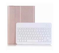 XYAL Comprimés Etuis, Housse de Clavier Amovible, étui en Cuir PU et TPU Compatible avec iPad Air 13 Pouces 2024(Rose Gold+White Keyboard)