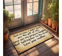 XYBH Accessoires de garage pour homme Cave Son-In-Law, I Didn'T Give You The Gift Of Life Paillasson décoratif pour porche, salle de jeux (65 x 90 cm)
