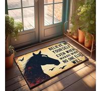 XYBH Accessoires de garage pour Man Cave Believe In Yourself, Even When No One Else Will Paillasson Décoration de porche Mobilier de salle de jeux (65 x 90 cm)
