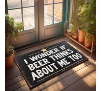 XYBH Accessoires de garage pour Man Cave I Wonder If Beer Thinks About Me Too. Paillasson décoratif pour porche, salle de jeux (50 x 80 cm)