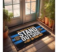 XYBH Accessoires de garage pour Man Cave Tell Him There'S A Place To Stand Outside And Get On Your Way Paillasson Décoration de porche Mobilier de salle de jeux (65 x 90 cm)