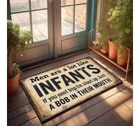 XYBH Backyard Bar Decor Men Are Like Infants. Feed Them What They Want. Paillasson de salle de bain rustique Tapis de sol d'été (65 x 90 cm)