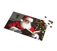 XYBH Bar Stuff For Man Cave Santa Claus Reading By The Christmas Tree Picture Puzzle Funny Signs Metal Tin Decor (1000pcs)