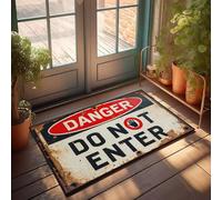 XYBH Décoration de cuisine amusante Danger : Do Not Enter. Paillasson d'intérieur pour chaussures de porte d'entrée (50 x 80 cm)