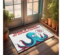 XYBH Ensemble de tapis de cuisine rustique avec inscription « Beware of Octopus », non responsable des blessures ! Paillasson pour salle de classe (40 x 60 cm)