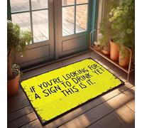 XYBH Ensemble de tapis de cuisine rustique « If you 'Re Looking For A Sign To Drink Yet This Is It. » Paillasson de bienvenue pour salle de classe (50 x 80 cm)