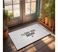 XYBH Grand paillasson d'automne avec inscription « I Love You More » avec symbole de cœur. Paillasson pour chambre à coucher, extérieur (50 x 80 cm)