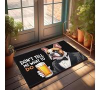 XYBH Home Alone Paillasson Motif chien défiant en smoking "Don'T Tell Me What To Do" Paillasson automne extérieur Décoration maison lac (50 x 80 cm)