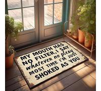 XYBH Home Decor Men My Mouth Has No Filter, I Say Whatever No Pleay Most Time I'M Just Shoked As You Paillasson extérieur pour porte d'entrée Grand tapis de bain (40 x 60 cm)