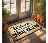 XYBH Home Decor Men Welcome To Serial Killers Discussion! Paillasson Décorations de campagne pour la maison des garçons Décoration de chambre de garçon (40 x 60 cm)