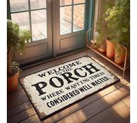 XYBH Home Decor Men Welcome To The Porch Where Wasting Time Is Considered Well Wasted. Paillasson Décorations de campagne pour la maison des garçons Décoration de chambre de garçon (50 x 80 cm)