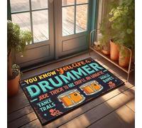 XYBH Home Sweet Paillasson d'appartement « You Know You'Re A Drummer When Your Drumsticks Become Best Friends » Tapis cool pour garçons pour la cuisine (40 x 60 cm)