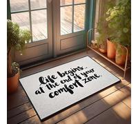 XYBH Knock Before Entering Door Sign Life Begins At The End Of Your Comfort Zone. Paillasson d'hiver pour décoration de camping-car (40 x 60 cm)