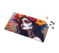 XYBH Lot de 500 panneaux de cuisine amusants Jour des morts : un hommage floral en métal Décoration d'intérieur amusante