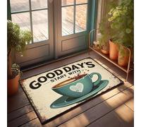 XYBH Paillasson amusant « Good Days Start With Coffee » - Tapis de bain rustique - Décoration extérieure pour porche (40 x 60 cm)