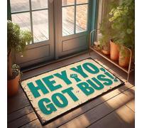 XYBH Paillasson amusant Hey Yo, Got Bus? Tapis de bain de style ferme, décoration extérieure pour porche (50 x 80 cm)