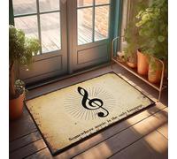 XYBH Paillasson amusant pour entrée extérieure Somewhere Music Is The Only Language. Paillasson d'extérieur Accessoires de bar Décoration extérieure Tapis de printemps (40 x 60 cm)