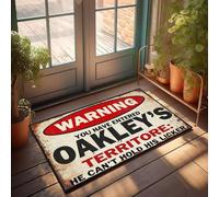 XYBH Paillasson amusant pour l'extérieur - Avertissement : Territoire d'Oakley - Paillasson de bar pour homme - Cadeaux pour décoration d'intérieur (50 x 80 cm)
