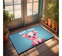 XYBH Paillasson amusant pour porte d'entrée Êtes-vous mignon comme un cochon ? Paillasson d'intérieur décoration d'automne Tapis de bienvenue pour porte d'entrée (50 x 80 cm)