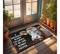 XYBH Paillasson amusant pour porte d'entrée If Swearing Burnt Calories, I'D Be One Skinny Heifer. Paillasson d'intérieur décoration d'automne Tapis de bienvenue pour porte d'entrée (40 x 60 cm)