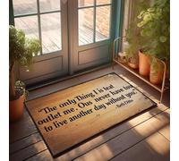 XYBH Paillasson amusant pour porte d'entrée « The Only Thing I Is Teat Outlet Me. Ous Never Have To Live Another Day » - Décoration d'automne - Tapis de bienvenue pour porte d'entrée (65 x 90 cm)