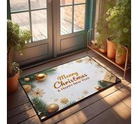 XYBH Paillasson avec inscription « Knock Before Enter » « Merry Christmas And Happy New Year » - Décoration de camping - 65 x 90 cm