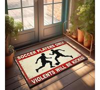 XYBH Paillasson avec inscription « Knock Before Entering » avec inscription « Soccer Players Only. Violence Will Be Kicked » - Décoration de camping - 40 x 60 cm