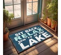 XYBH Paillasson avec inscription « Knock Before Entering », « Sit Back », « You 'Re At The Lake » - Décoration de camping - 40 x 60 cm