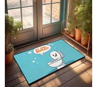 XYBH Paillasson avec texte amusant « A Happy Toilet With A Speech Bubble Sit Sit. Rewind. Repeat! » Paillasson pour entrée intérieure, tapis d'automne et d'extérieur (40 x 60 cm)