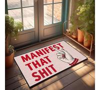 XYBH Paillasson avec texte amusant manifeste vos désirs. Paillasson pour entrée intérieure, tapis d'automne d'extérieur (65 x 90 cm)