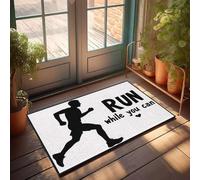 XYBH Paillasson de bienvenue pour entrée extérieure Hello Run While You Can. Paillasson amusant avec chaussures Tiki et décorations de bar (50 x 80 cm)