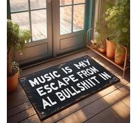 XYBH Paillasson de printemps pour entrée en plein air avec inscription Music Is My Escape From Al Bullshit In Paillasson d'été pour votre chambre (50 x 80 cm)