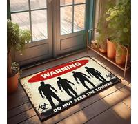 XYBH Paillasson de printemps pour entrée extérieure Avertissement : Ne nourrissez pas les zombies. Paillasson d'été pour l'extérieur, trucs cool pour votre chambre (50 x 80 cm)