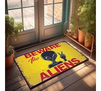 XYBH Paillasson de salle de bain avec inscription « Beware The Aliens » - Tapis de sol d'été (50 x 80 cm)