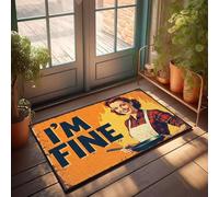 XYBH Paillasson décoratif vintage « I'M Fine, Thanks For Asking » - Décoration extérieure pour terrasse, salle de bain (65 x 90 cm)