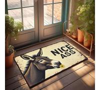 XYBH Paillasson d'extérieur avec un âne avec une fleur dans sa bouche. Grand tapis de bain pour homme, cave, meubles (40 x 60 cm)