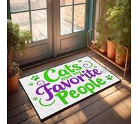 XYBH Paillasson d'extérieur « Cats Are My Favorite People » - Paillasson d'extérieur - Grand tapis de sol pour la maison (40 x 60 cm)