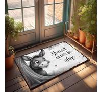 XYBH Paillasson d'extérieur « You Will Never Be Alone » - Décoration de porte d'automne - Bar pour homme - 40 x 60 cm