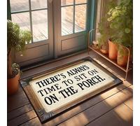 XYBH Paillasson extérieur d'automne avec inscription « There 'S Always Time To Sit On The Porch » Paillasson extérieur et intérieur Décoration d'automne (65 x 90 cm)