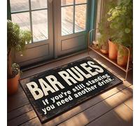 XYBH Paillasson extérieur Règles de bar : si vous êtes toujours debout, vous avez besoin d'un autre paillasson pour boisson, grand tapis de bain pour homme et grotte (65 x 90 cm)