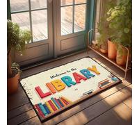 XYBH Paillasson Home Alone « Welcome To The Library » - Décoration de maison de lac (50 x 80 cm)